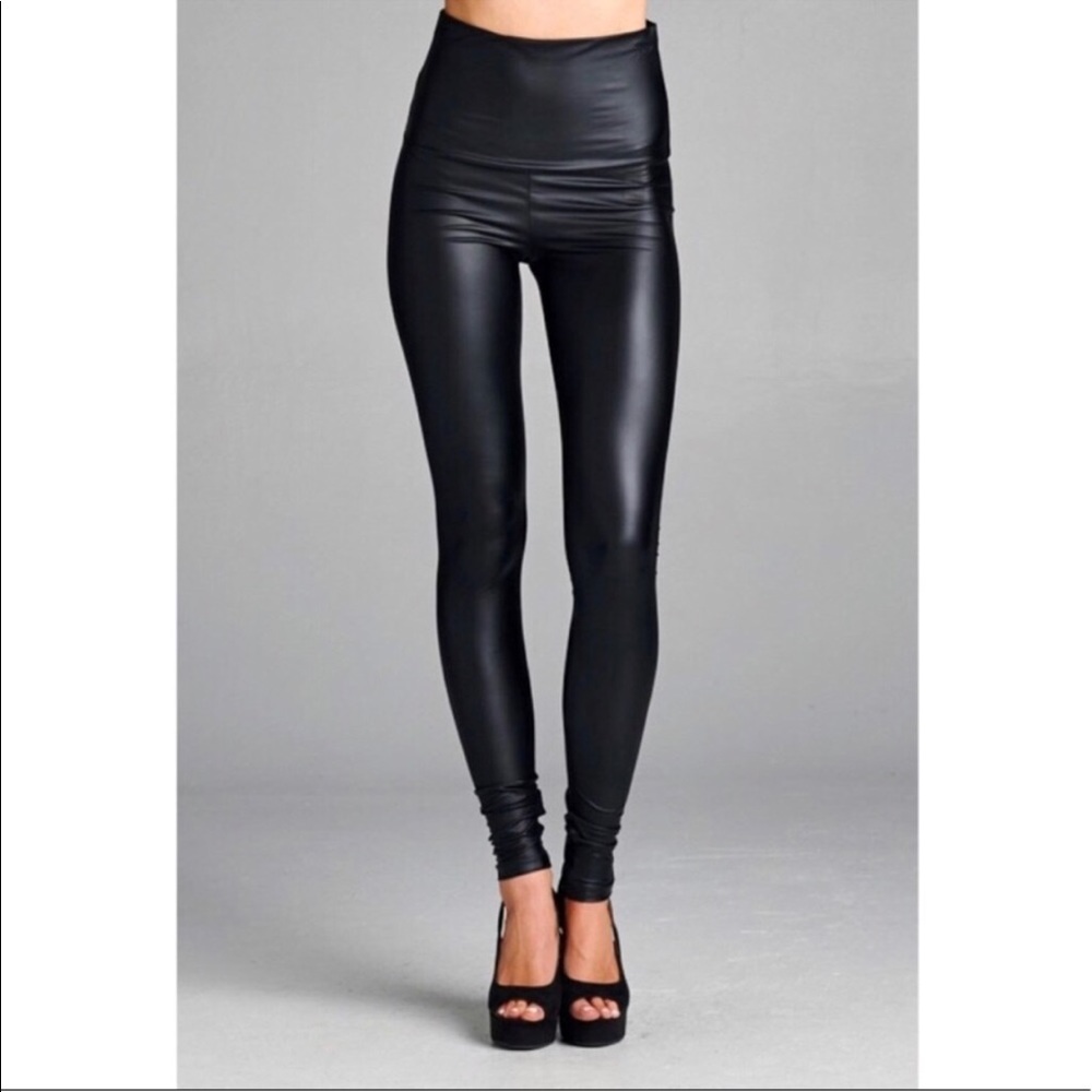 S-XL Avail! High Waisted Vegan Leather Leggings